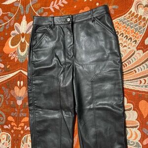 Wilfred Black Faux Leather Trousers